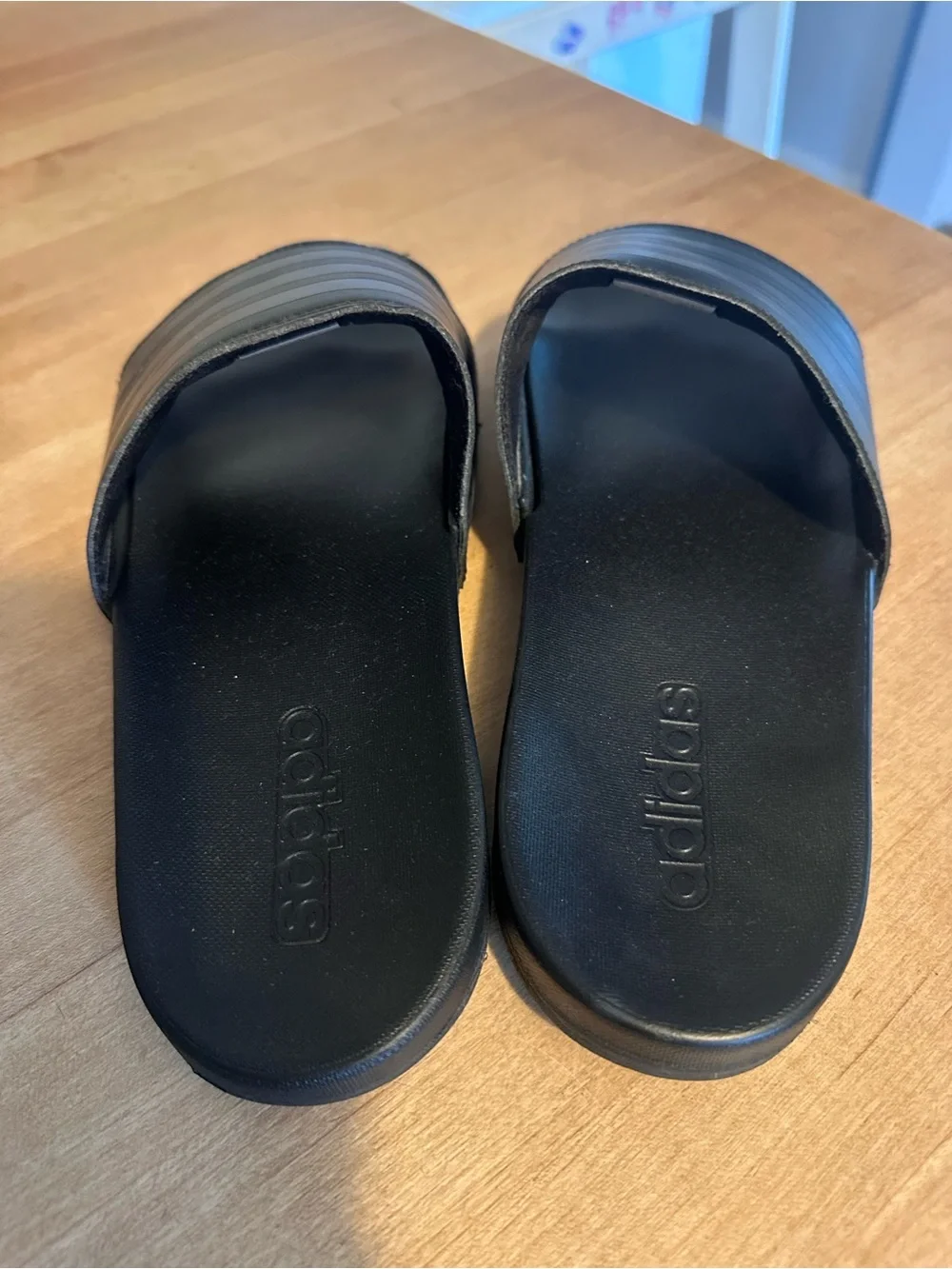 adidas Black Men's Slide Sandals with Textured Strap